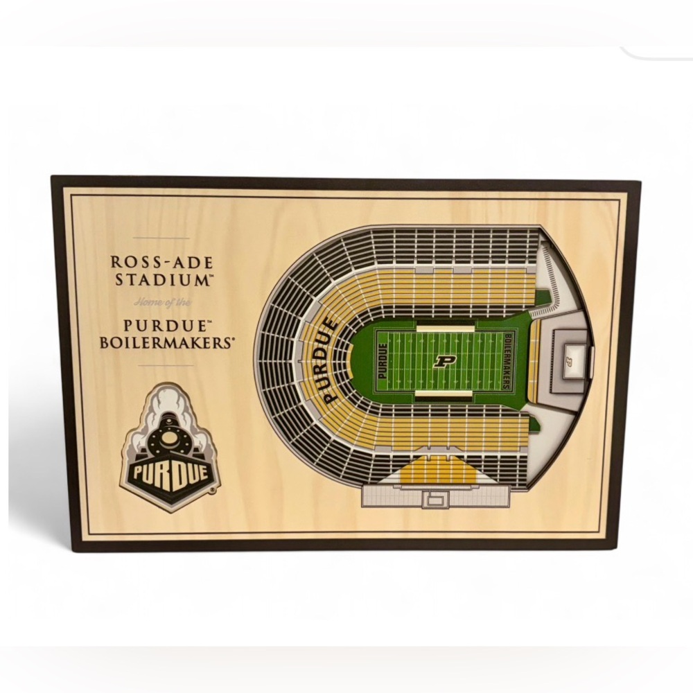 YouTheFan Purdue Boilermakers Ross-Ade Stadium Football View 3D Wall Art